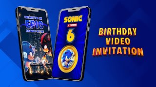 Animated Birthday Invitation Sonic Movie
