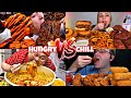 Super hungry mukbangers vs chill mukbangers