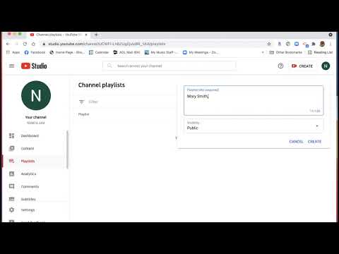 Creating an unlisted YouTube Playlist