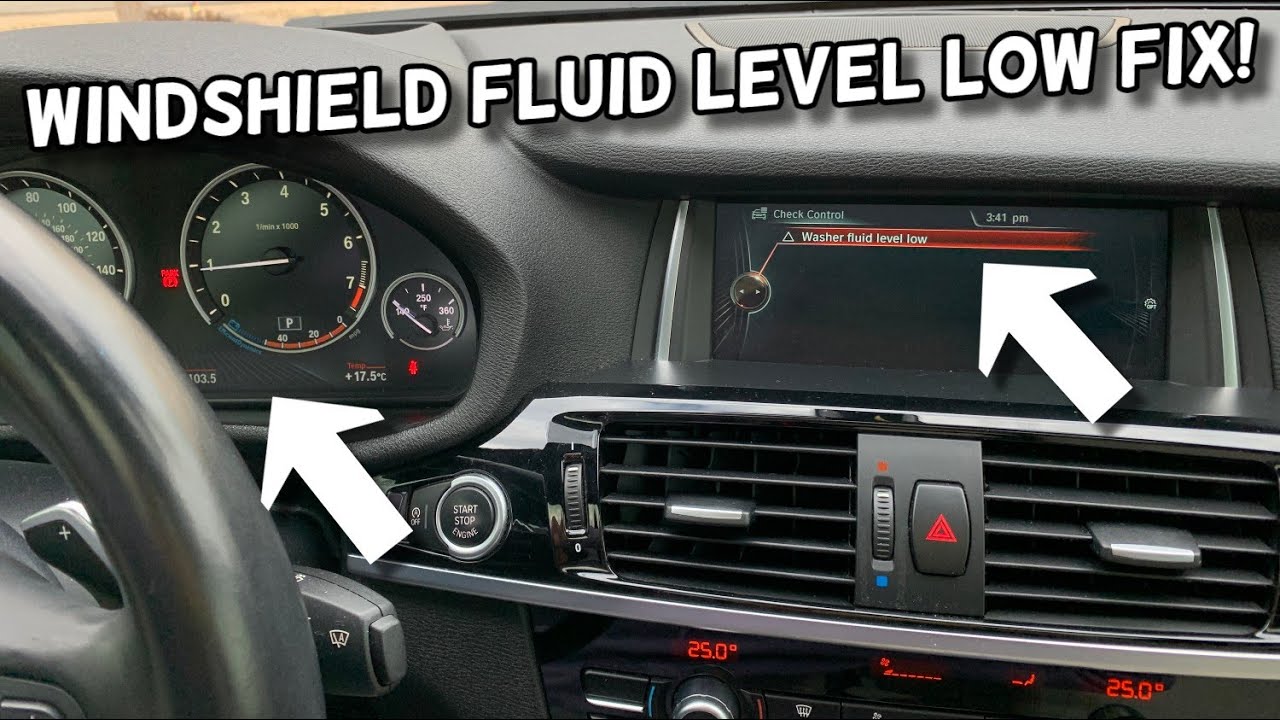 BMW XE X4 WASHER FLUID LEVEL LOW FIX 2010 2011 2012 2013 2014 2015 2016