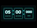 5-Minute Cyberpunk Neon Countdown Timer with Royalty-Free Electronic Music | 4K | Cool Digital Timer
