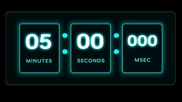 5-Minute Cyberpunk Neon Countdown Timer with Royalty-Free Electronic Music | 4K | Cool Digital Timer