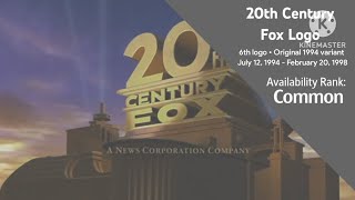 20Th Century Fox Logo 6Th Logo Original 1994 Variant July 12, 1994 - February 20, 1998