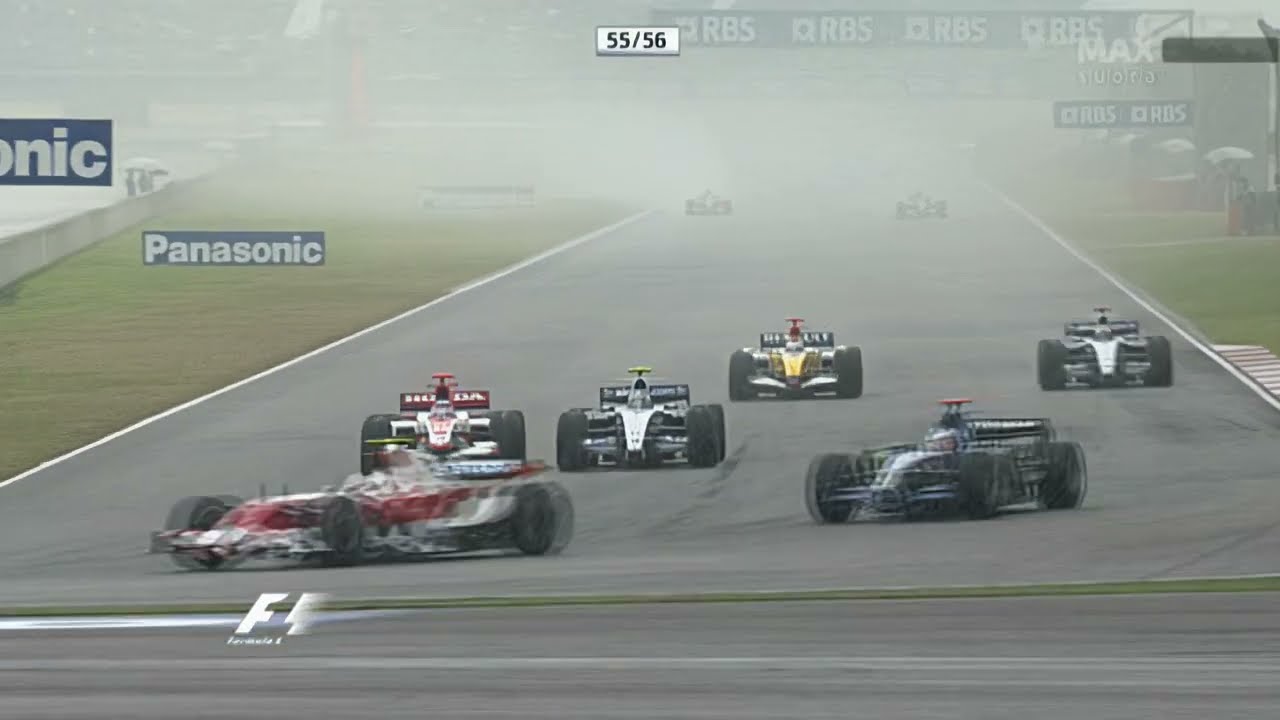 Shanghai 2007 F1 GP Start Replays [AI Upscaled]