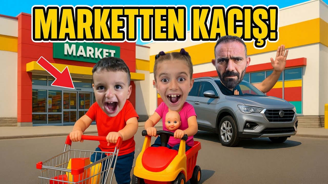 POYRAZ ELİF MARKETE BABASINDAN GİZLİ KAÇTI!!