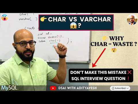What is CHAR vs VARCHAR? (SQL Interview Question) 🤯 #sql #datascience #excel #sqltutorial