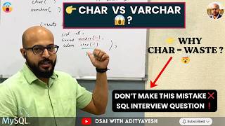 What is CHAR vs VARCHAR? (SQL Interview Question) 🤯 #sql #datascience #excel #sqltutorial