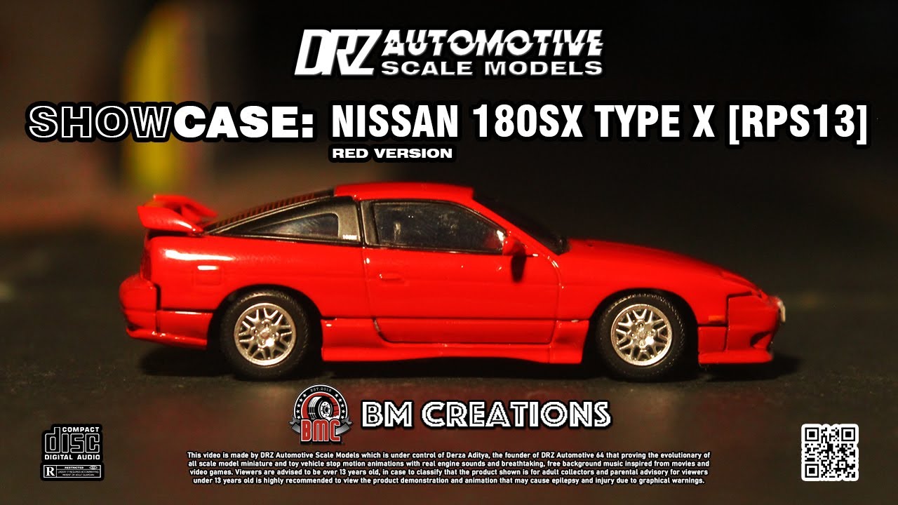 Modellino BM Creations Nissan 180SX PRS13 Rosa Metallizzato 1:64: Auto Pressofusa, RHD, Nuovo