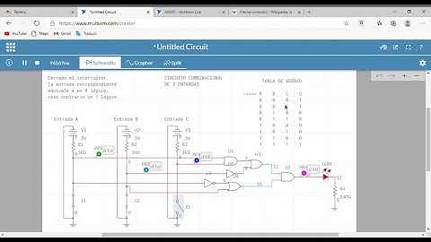 Circuito Combinacional 3 entradas | Multisim on line