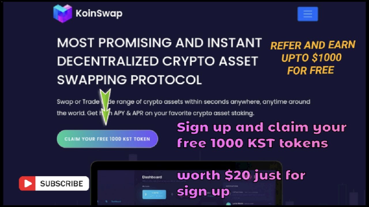 Koinswap airdrop. Live and ongoing airdrop. Earn free tokens. Earn free KST tokens. Airdrop 2022