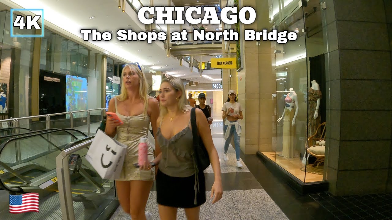 Inside CHICAGO 🇺🇸 The Shops at North Bridge in Michigan Ave - Walking Tour Summer 2023 [4K 60fps]