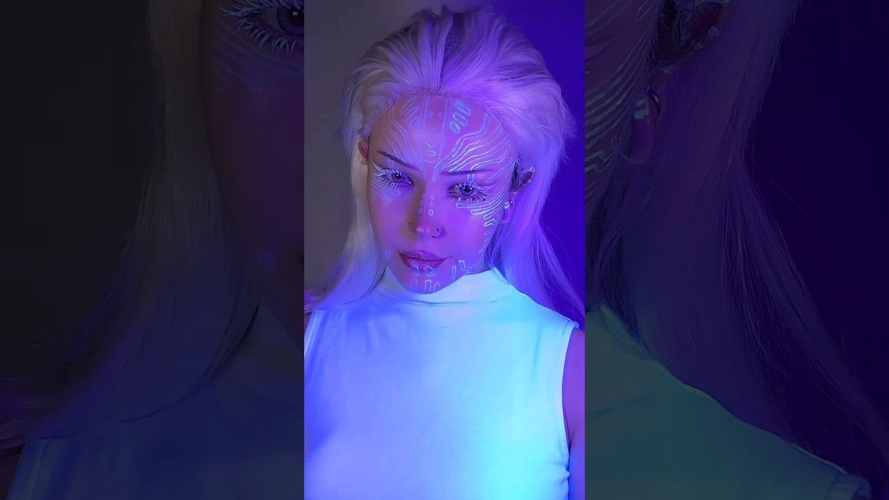 I NEEDED to try UV makeup with Millions Knives #cosplay #makeup #trigun #trigunstampede