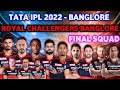 IPL 2022 : Royal Challengers Banglore Full Squad | RCB Team Probable Squad After 2022 Mega Auction