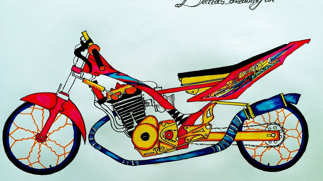 Contoh Gambar Mewarnai Motor Satria KataUcap