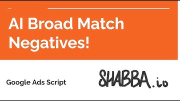 Automated AI Broad Match Negatives (Free Google Ads Script)