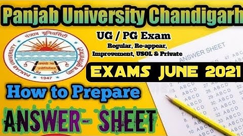 Pu answersheet for UG & PG exam june 2021|puchd AnswerSheet|Panjab University Chandigarh answersheet