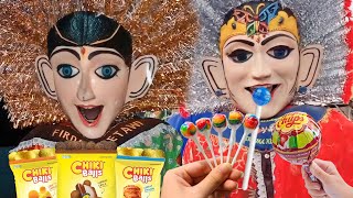 Ondel Ondel Cantik dan mpok makan Permen masih laper minta jajan CHiki Balls - Ondel Ondel Betawi