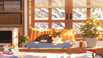 Lofi Snowy Day ❄️🐾 Enjoy a warm winter day, lazily wrapped in blankets [Chillhop Radio Beat]