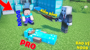 DÙNG THANH KIẾM CỦA RỒNG BẢO VỆ NOOB KHỎI THẰNG PRO XẤU XA TRONG MCPE | Thử Thách SlenderMan