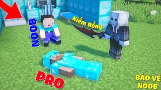 DÙNG THANH KIẾM CỦA RỒNG BẢO VỆ NOOB KHỎI THẰNG PRO XẤU XA TRONG MCPE | Thử Thách SlenderMan