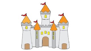 How to Draw a Castle Easy step by step / Как нарисовать замок(Draw4Kids channel created for those Kids who want to learn drawing, our lessons are easy to grasp and are shown in details how to draw cartoon characters, ..., 2017-01-09T10:30:14.000Z)