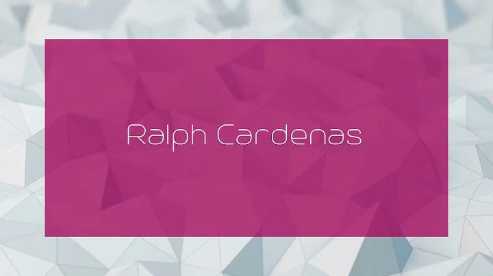 Ralph Cardenas - appearance