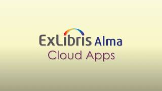 Cloud Apps in Alma