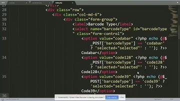 Create barcode generator in php