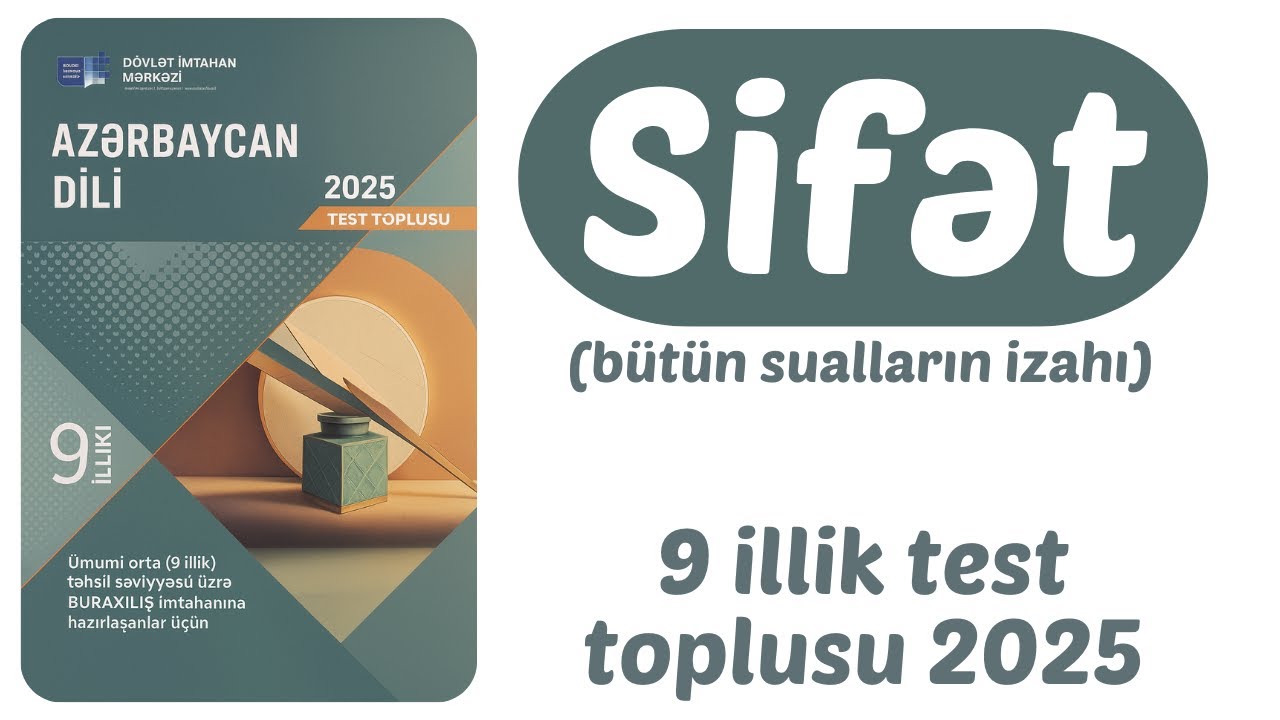 Sifət I Azərbaycan dili 9 illik DİM test toplusu 2025