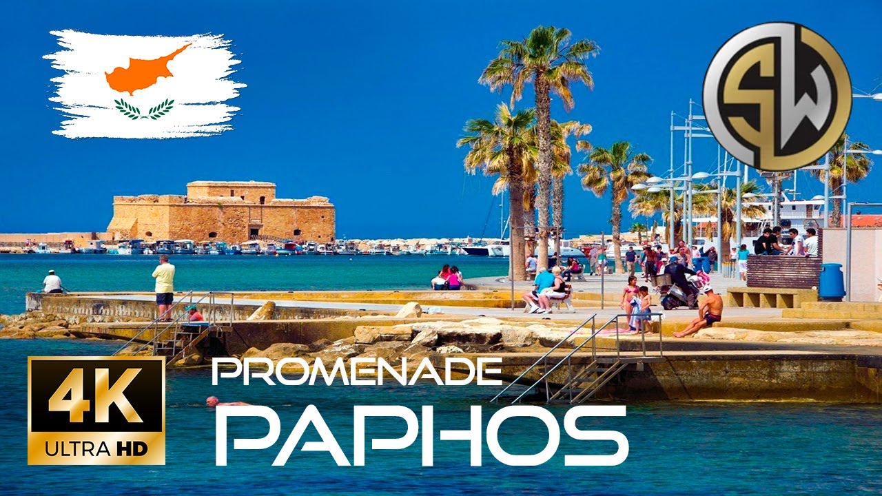 [4K]  Strolling the Paphos old town waterfront, Cyprus 🇨🇾
