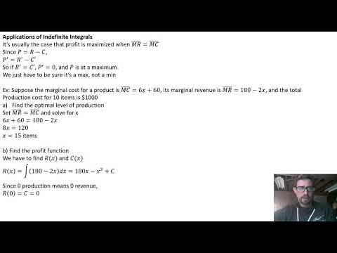 Applications of the Indefinite Integral