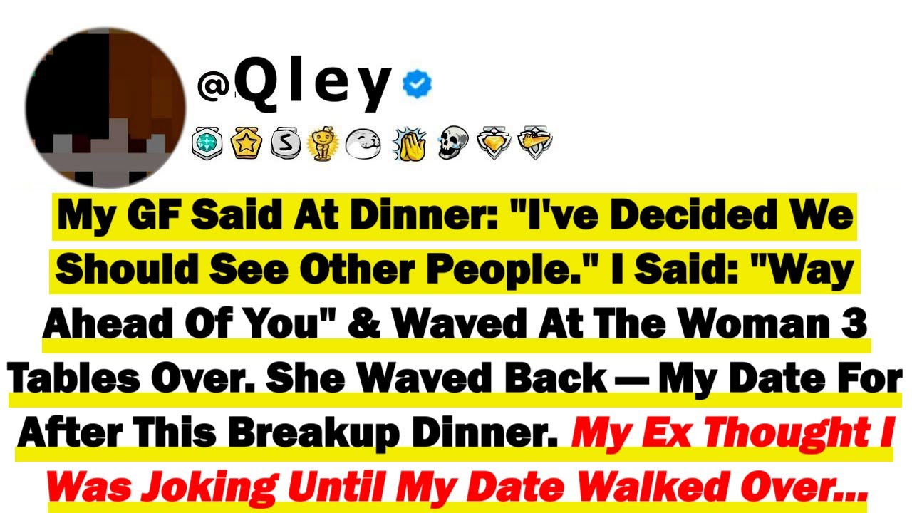 Моя девушка сказала за ужином: «Я решила, что нам стоит встретиться с другими людьми». Я ответил:...