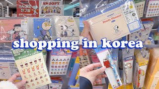 shopping in korea vlog 🇰🇷 back to school stationery haul 📚 daiso snoopy collection 다이소 신상
