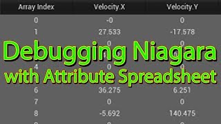 Niagara: Debugging Particles with Attribute Spreadsheet