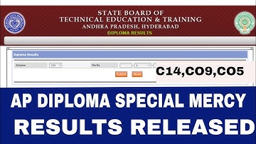 AP DIPLOMA SPECIAL MERCY RESULTS RELEASED | C14,CO9,CO5 ANNOUNCED