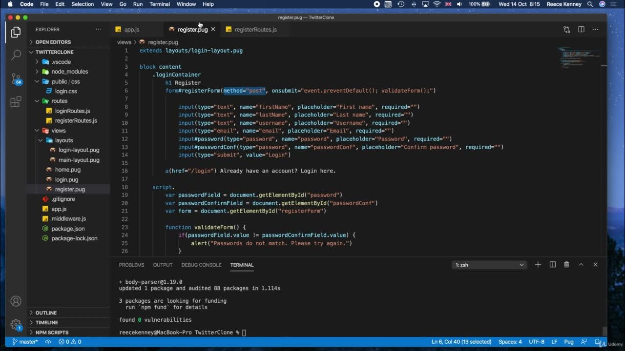 4.9 Adding body parser - YouTube