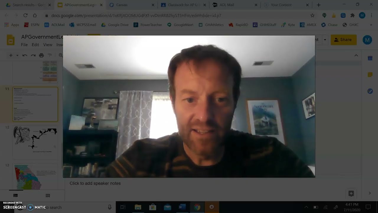 AP U.S. Government and Politics:  Legislative Branch Day 4