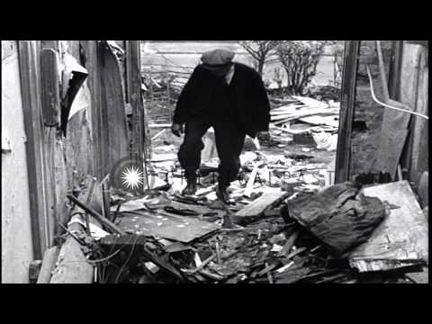 V-1 flying bomb explosions in London,England. HD Stock Footage