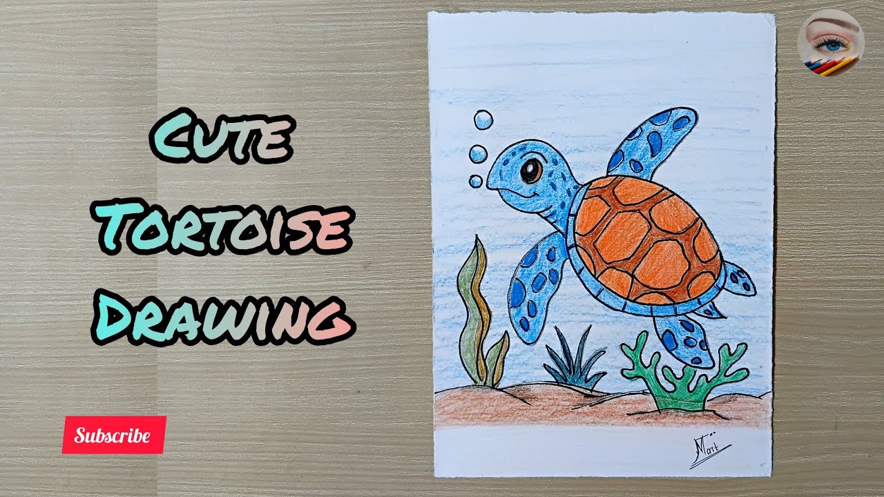 How To Draw Cute Tortoise And Colouring 🐢| Drawing For Beginners |@MadhuraTaldevkar 