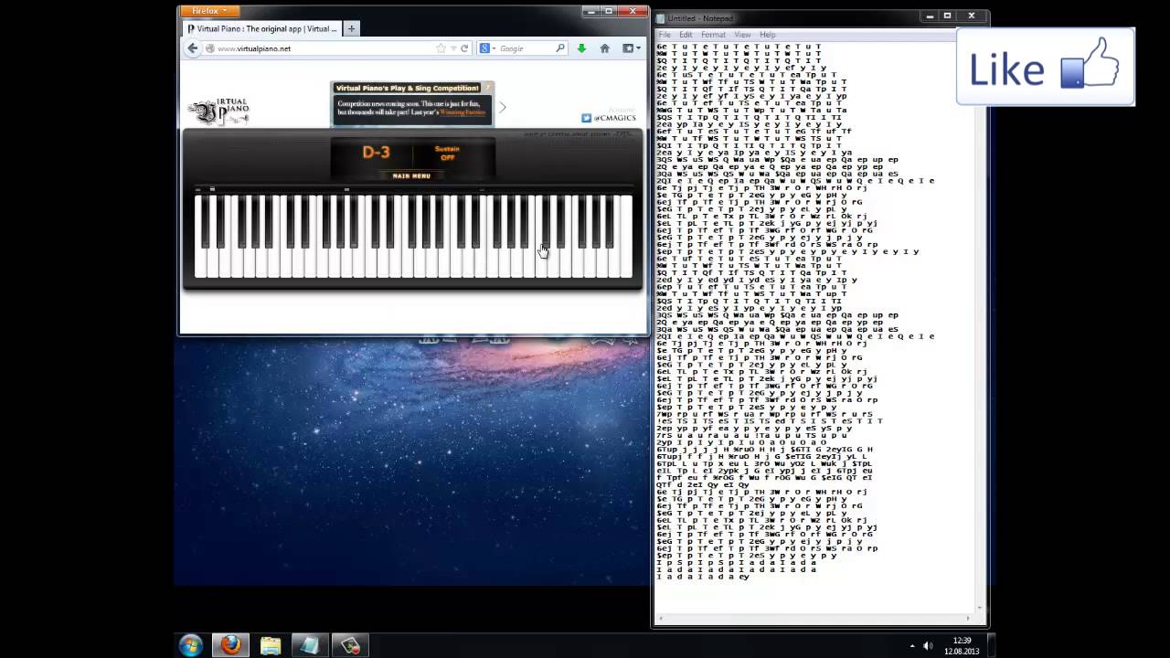 Virtual piano notes