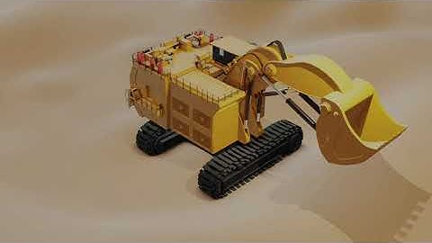 Excavator with hydraulic rigging - Blender 2.83
