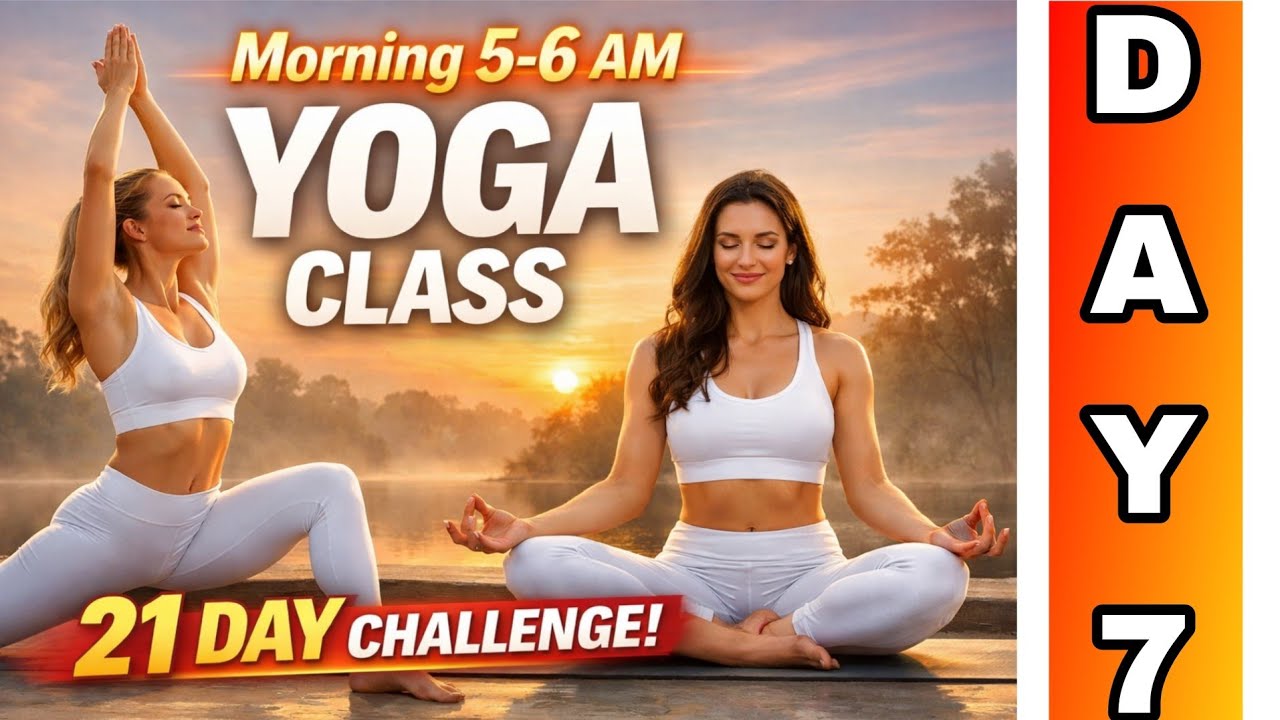 DAY 7 live yoga class / 21 days challenge - YouTube