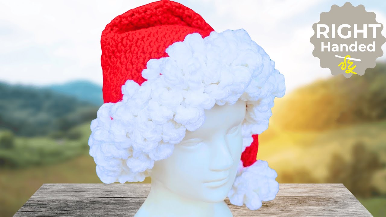 Простая роскошная шапка Санты, которую каждый может сделать из обычной пряжи!
