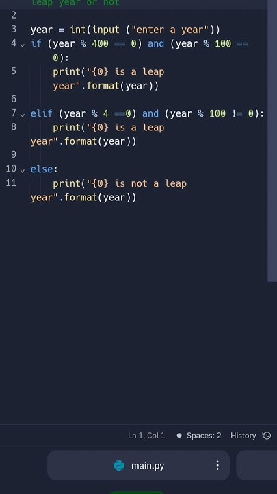 Python program to check if year is a leap year or not. #coding #python ...
