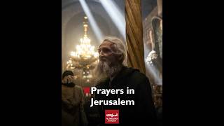Greek Orthodox Patriarch Theophilos III leads Easter Mass at Holy Sepulchre in Jerusalem