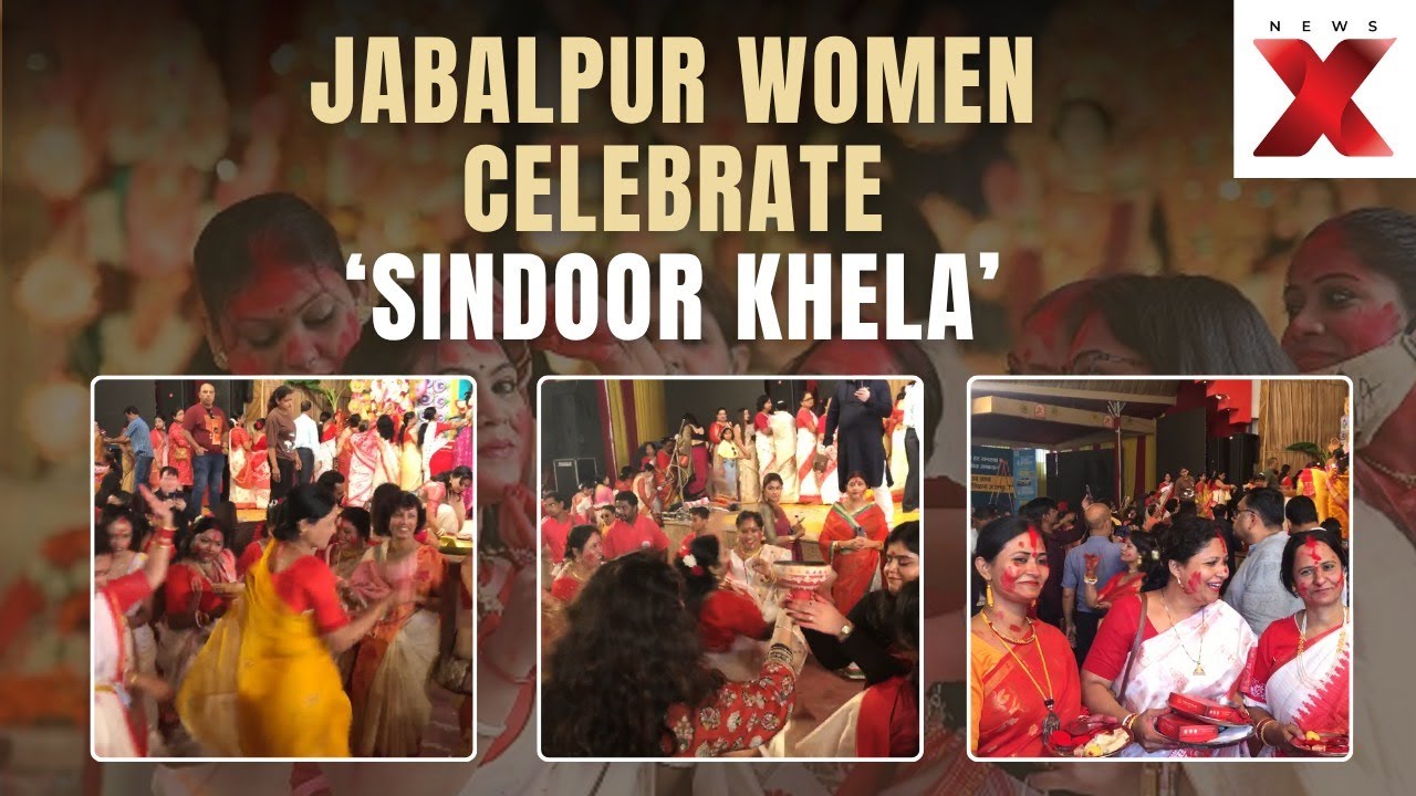Женщины Джабалпура празднуют Синдур Кхела | Празднования Душеры 2025