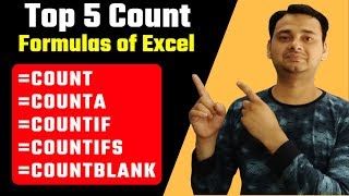 TOP 5 Excel Formulas in Hindi -- COUNT, COUNTA, COUNTIF, COUNTIFS, COUNTBLANK Excel Formula in Hindi