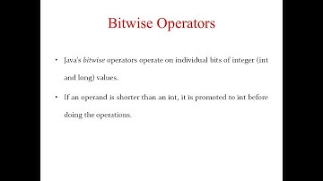 BitWise Operators in Java |  Java Tutorial For Beginners