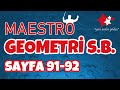 Maestro TYT-AYT Geometri S.B. Sayfa 91-92 Çözümleri - APOTEMİ YAYINLARI
