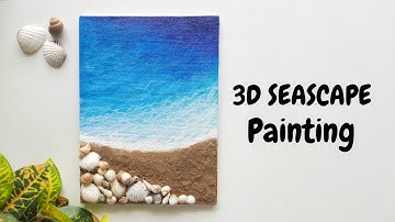 3D Seascape Painting on Canvas | Mixed Media art | Step by Step Tutorial